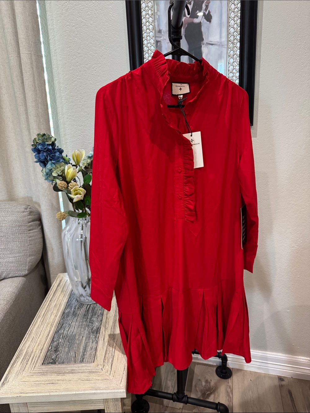 Tuckernuck Red Ruffle-Neck Dress